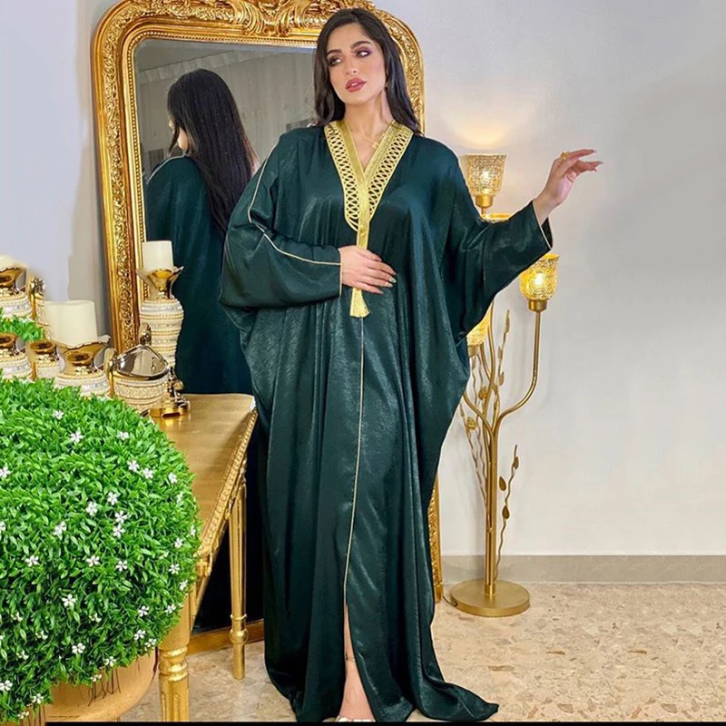 Женское длинное вечернее платье, в арабском стиле, Саудовская Аравия, Дубай, с рукавом летучая мышь, мусульманский наряд на Рамадан, кардига...