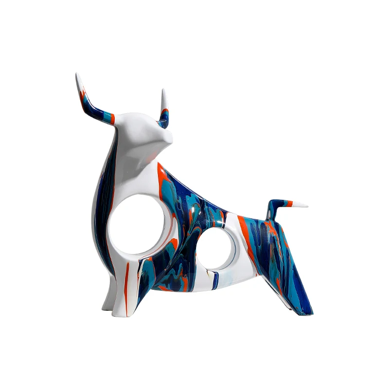 

Art Splashing Color Cow Decoration Light Luxury Creative Living Room TV Cabinet Entrance Model Room Desktop Decoration Gift