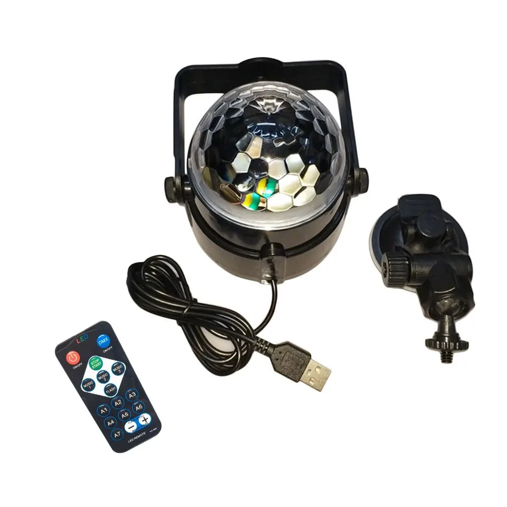 USB RGB LED диско шар DJ Вечеринка световой эффект удаленный звук активированный