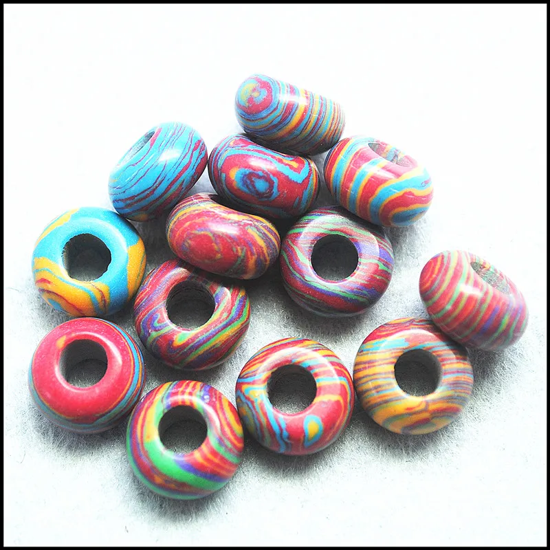 Rainbow jasper 5 шт./лот натуральный драгоценный камень Бусины Европейский голубой камень Малахит, опал содалит Сердолик желтый тигровый глаз аксессуары из оникса - Цвет: Rainbow jasper
