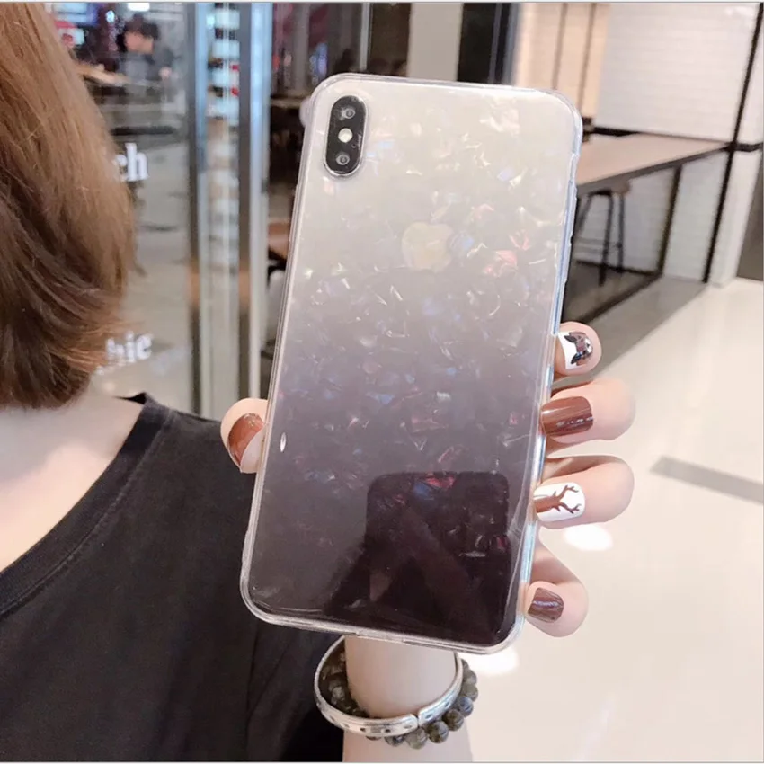 Чехлы для iPhone11pro Max x xs xr 6 7 8plus постепенный Роскошный чехол из ТПУ с узором задняя