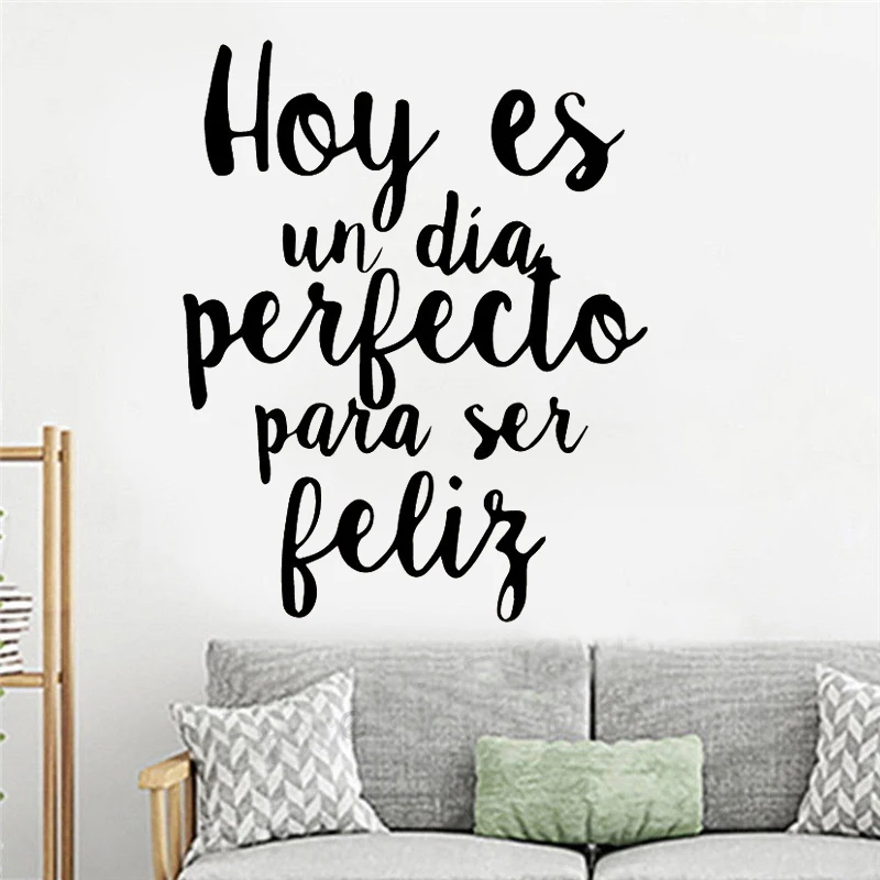 

WJWY Carved Spanish Phrase Wall Stickers Living Room Bedroom Home Decor Kids Children Room Vinyl Art Murals Decoration