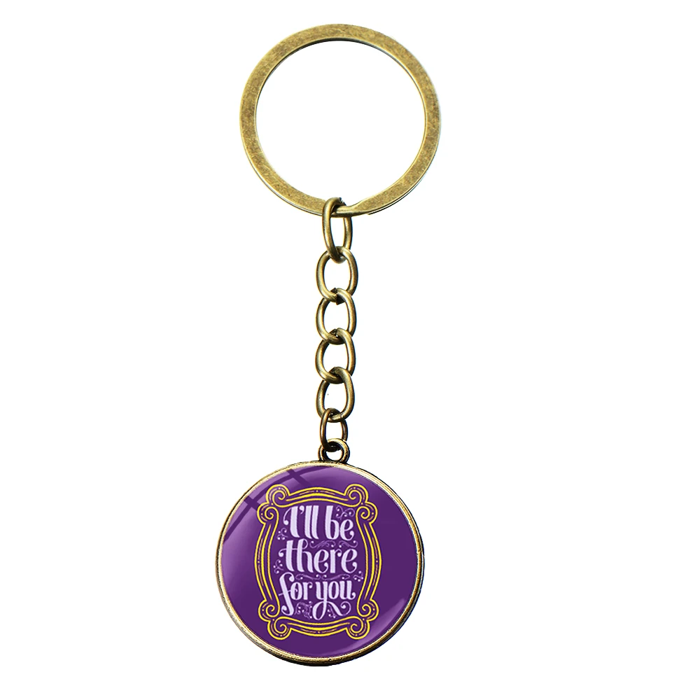 Style 17 SONGDA Newest Friends TV Show Keychain 25th Anniversary Series Cartoon Fun Pattern Glass Dome Pendant Key Chain for Good Friend - Цвет: Style 17