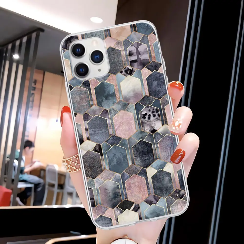 

High Quality Marbled Pattern Transparent Cell Phone Cover Clear Case For Honor 8X 10i 20i 20 Lite