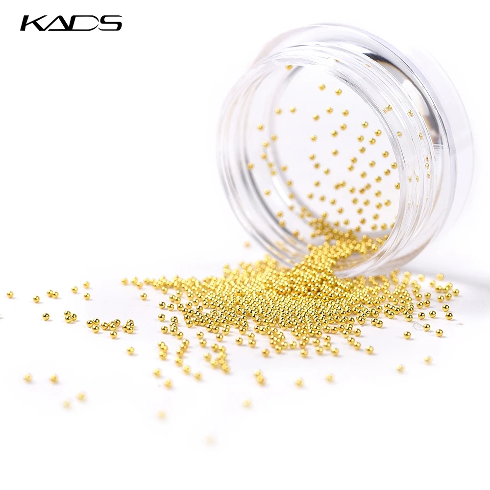 Kads новое прибытие 3д золотой стальной шарик блеск ногтя украшения Очаровательная