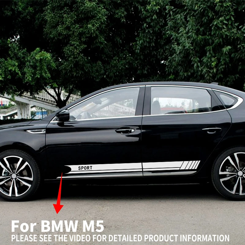 Автомобильные наклейки 2 шт. на боковую юбку дверные линия талии для BMW M5 M M2 M3 M4 M6 M8