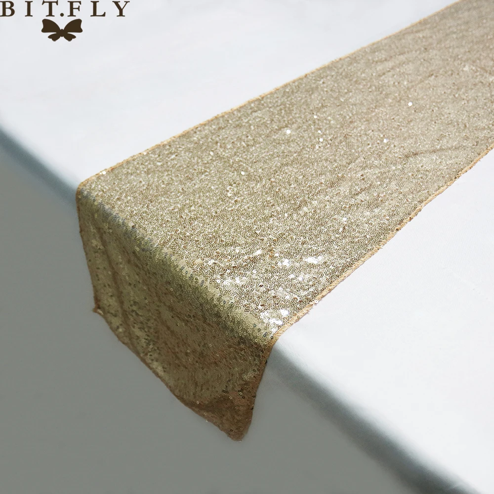 Скатерть с блестками цвета розового золота/серебра/золота/шампанского 30x275 см |