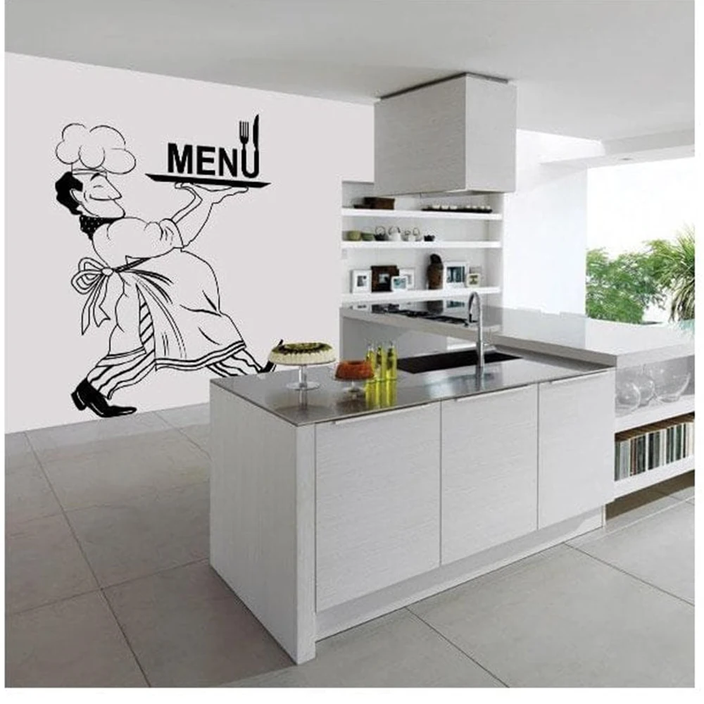 Современная плита меню шеф-повара розетка Настенная Наклейка для бара кухни
