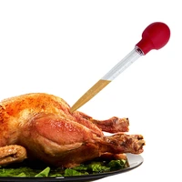 30ml silicone turkey seasoning pump bbq cooking sauce syringe kitchen meat tools manual food processors marinade injector