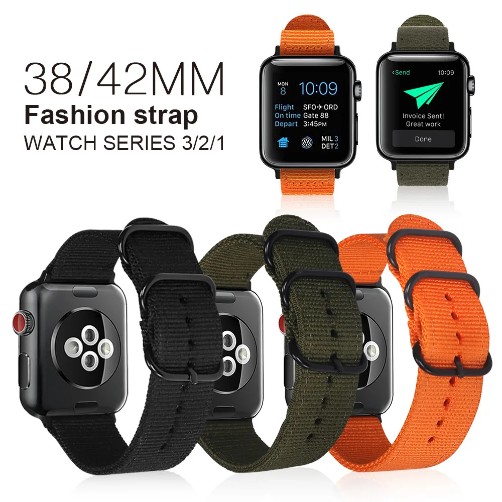 Легкий дышащий водонепроницаемый нейлоновый ремешок для apple watch band 42 мм 38 iWatch serise 5