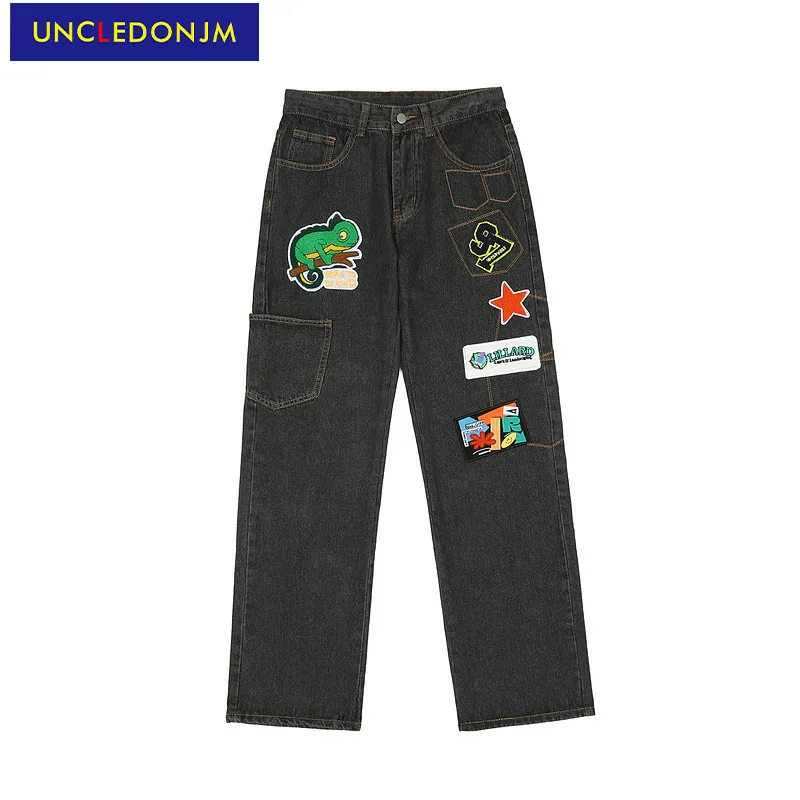 

UNCLEDONJM jeans for men and women Harajuku hip hop biker jeans High Street kpop clothes black jeans men denim jeans C099