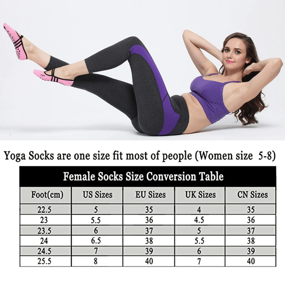 Worthdefence 3 Pairs Yoga Socks Slipper for Women Anti Slip Lady Ballet Heel Dance Compression Damping Bandage Pilates Sock