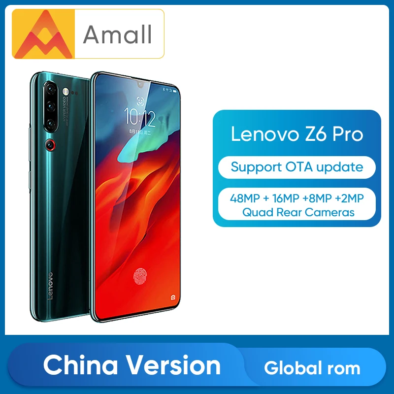 Lenovo Z6 Pro 128 ГБ глобальная ПЗУ Snapdragon 855 Восьмиядерный 6 39 &quotмобильный телефон 48MP Quad