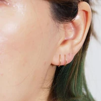 1 pair women earrings solid color spiral polished ear buckle rings piercing jewelry for party