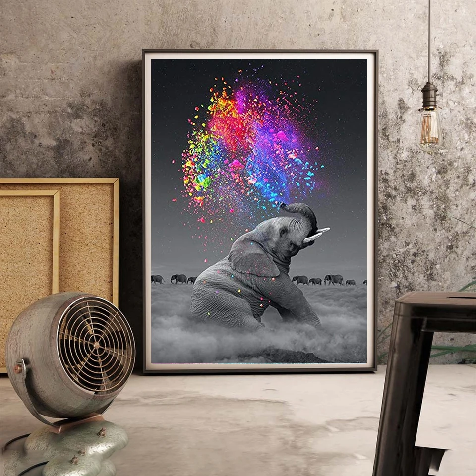 

DIY 5D Diamond Painting Kits Baby Elephant Full Round With AB Drill Embroidery Diamond Mosaic Animal Art Picture Home Decoration