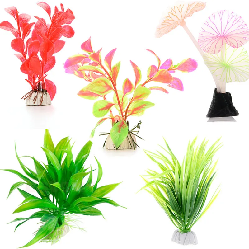 

Hot Artificial Plastic Water Plant Grass Aquarium Decorations Plants Fish Tank Grass Flower Ornament Decor Aquatic Accessories