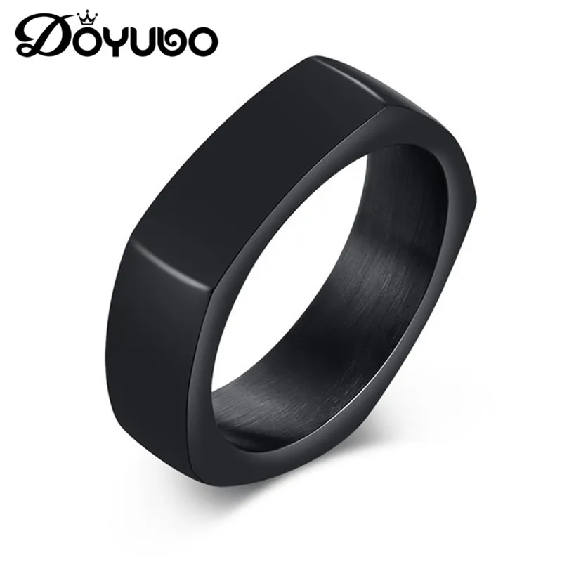DOYUBO высококачественное черное кольцо из нержавеющей стали с пятью углами для