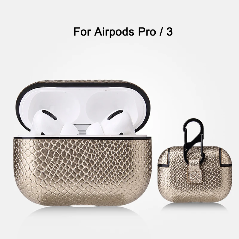 Роскошный кожаный чехол для Airpods Pro 3 2 1 Apple противоударный Air pods защитный