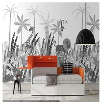 custom 3d canvas hand painted jungle wallpaper cartoon animal forest theme childrens room mural business home wallpaper