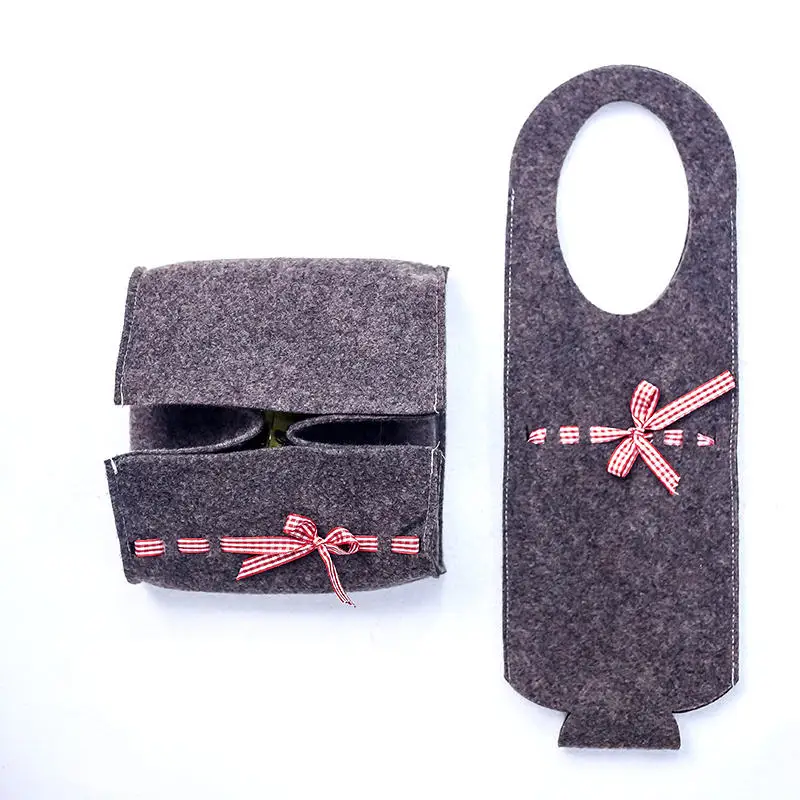 2 шт. Рождественская войлочная крышка бутылки вина мешок конфеты снек яблоко