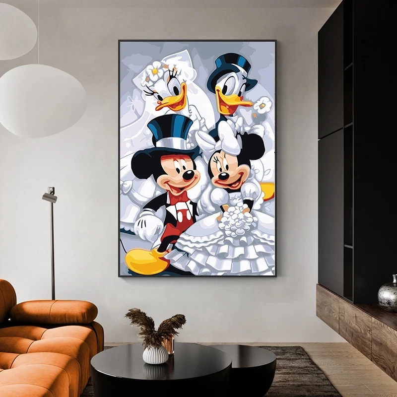 

Disney Wall Art Mickey Canvas Print Minnie Posters Wedding Painting Picture Home Decoration Living Room Modern Artwork Modular