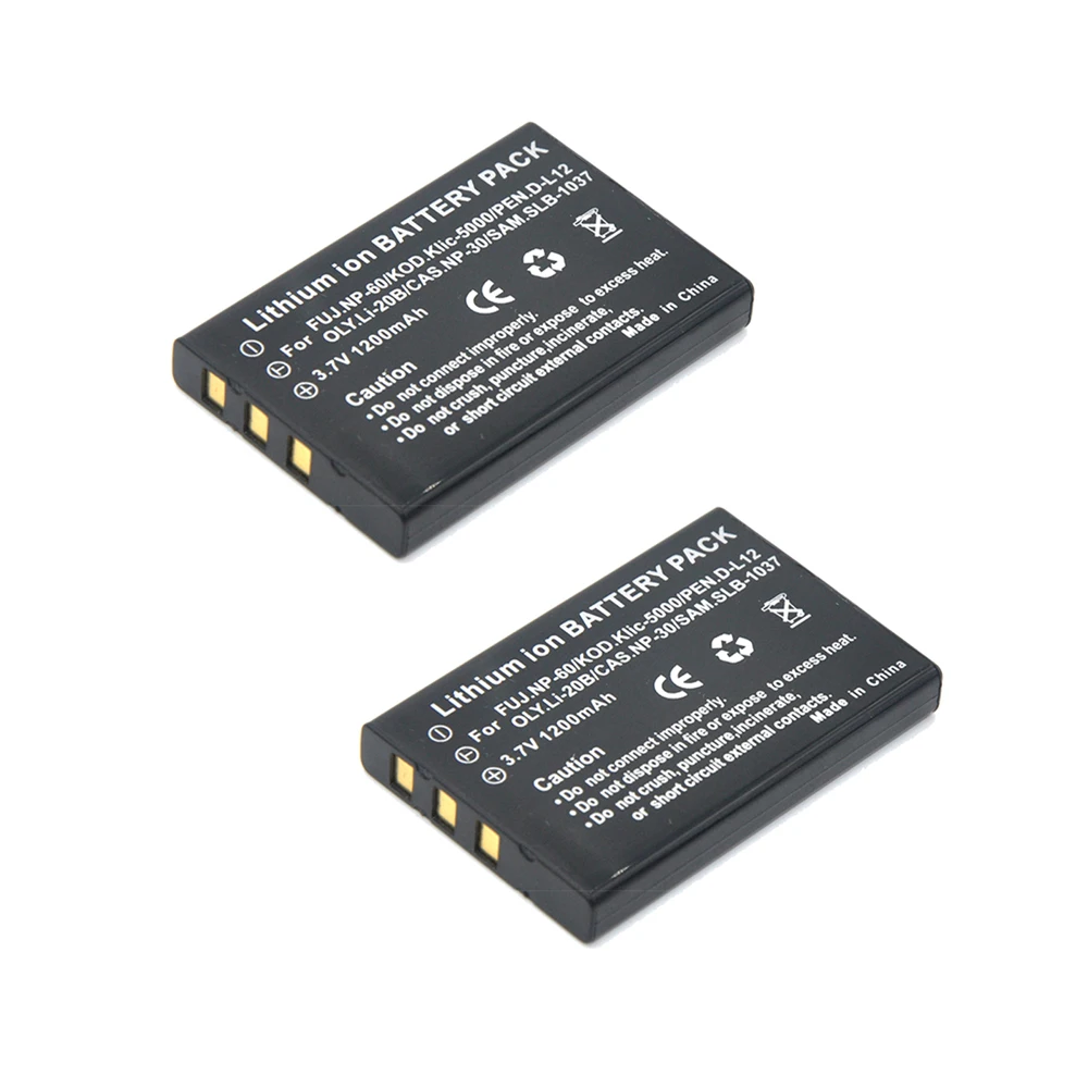 DuraPro 2pc 1200mAh NP 60 NP60 литий ионная батарея для Samsung Fujifilm|li-ion battery|battery for samsungbattery |