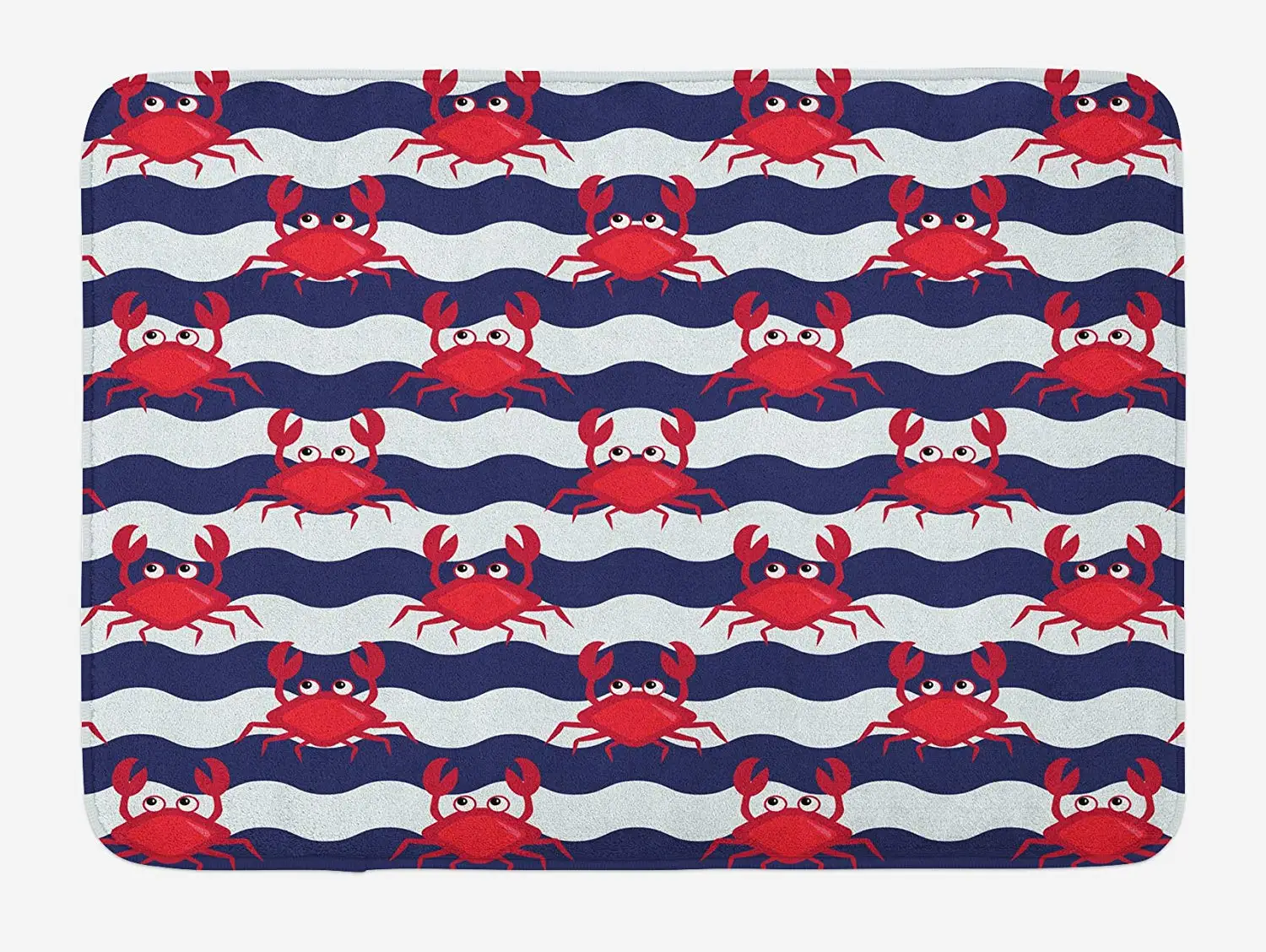 Крабы коврик Морской тематики милые крабы на полосатом фоне иллюстрация печать