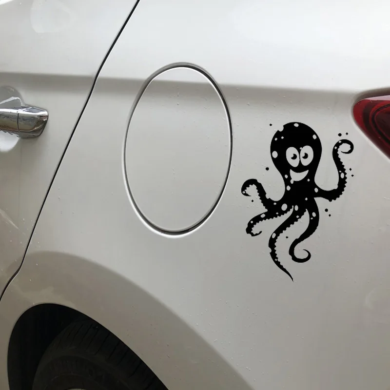 YJZT 16M*11.3CM Beautiful And Lovely Octopus Children Decorating Family Car Personality Decals Black/Silver C30-0248 | Автомобили и