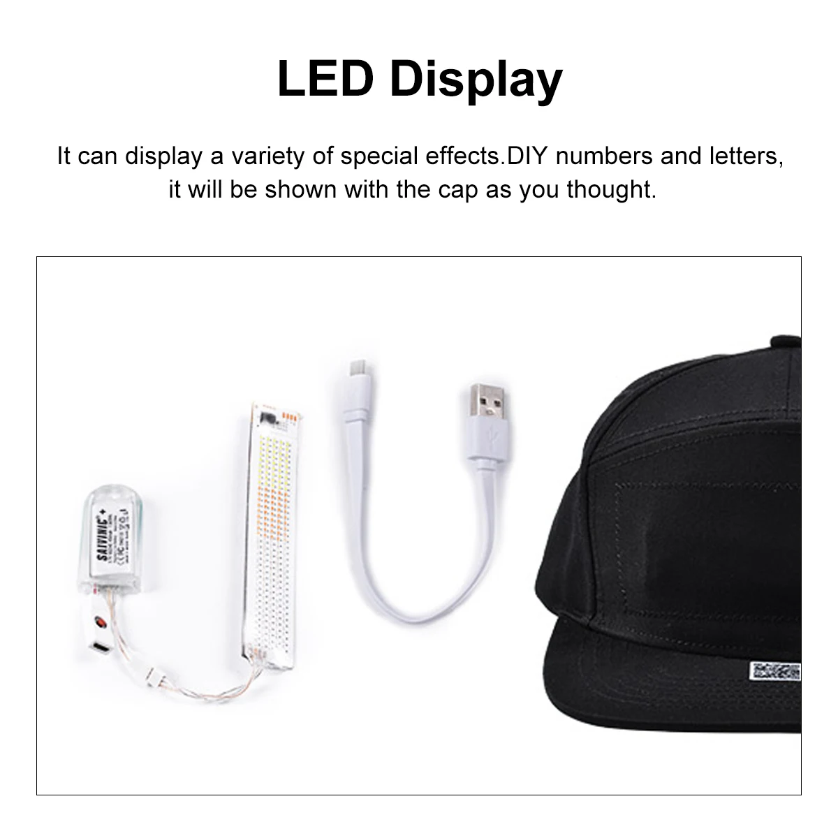 Бейсболки со светодиодным экраном Bluetooth управление через приложение