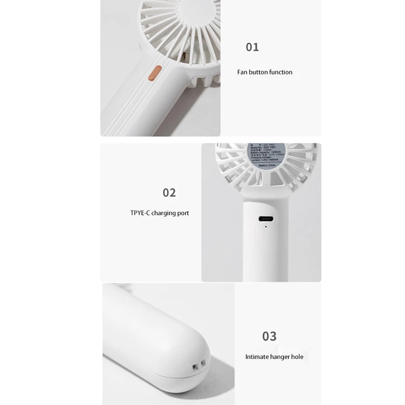 GXZ-F851 Mini Palm Fan USB Silent Small for Office and Dormitory |