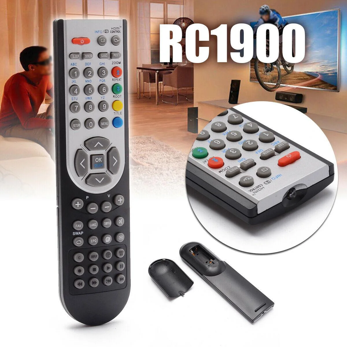 1 * RC1900 пульт дистанционного управления ABS Запчасти для ЖК телевизора Vestel OKI Toshiba