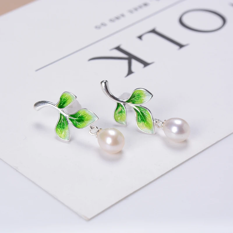 Женские серьги-гвозди из серебра 925 пробы с жемчугом | Украшения и аксессуары