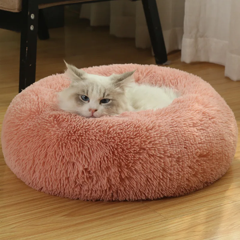 

Round Cat Beds House Soft Long Plush Best Pet Dog Bed For Dogs Basket Cushion Cat Bed Cat Mat Animals Sleeping Sofa Pet Products