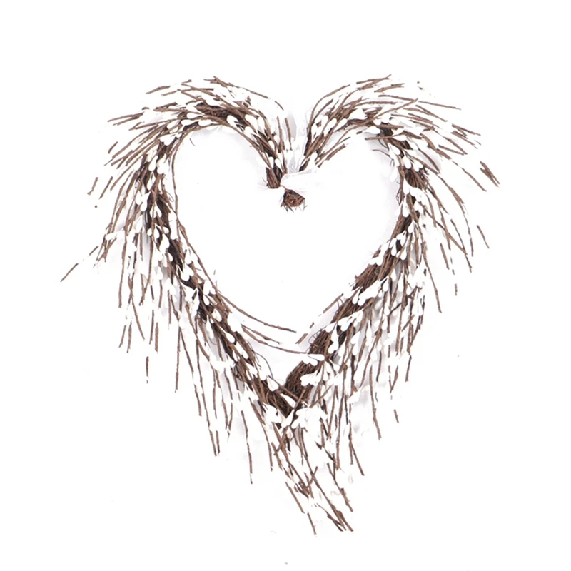 Искусственный венок в форме сердца для входной двери окна свадьбы вечеринки