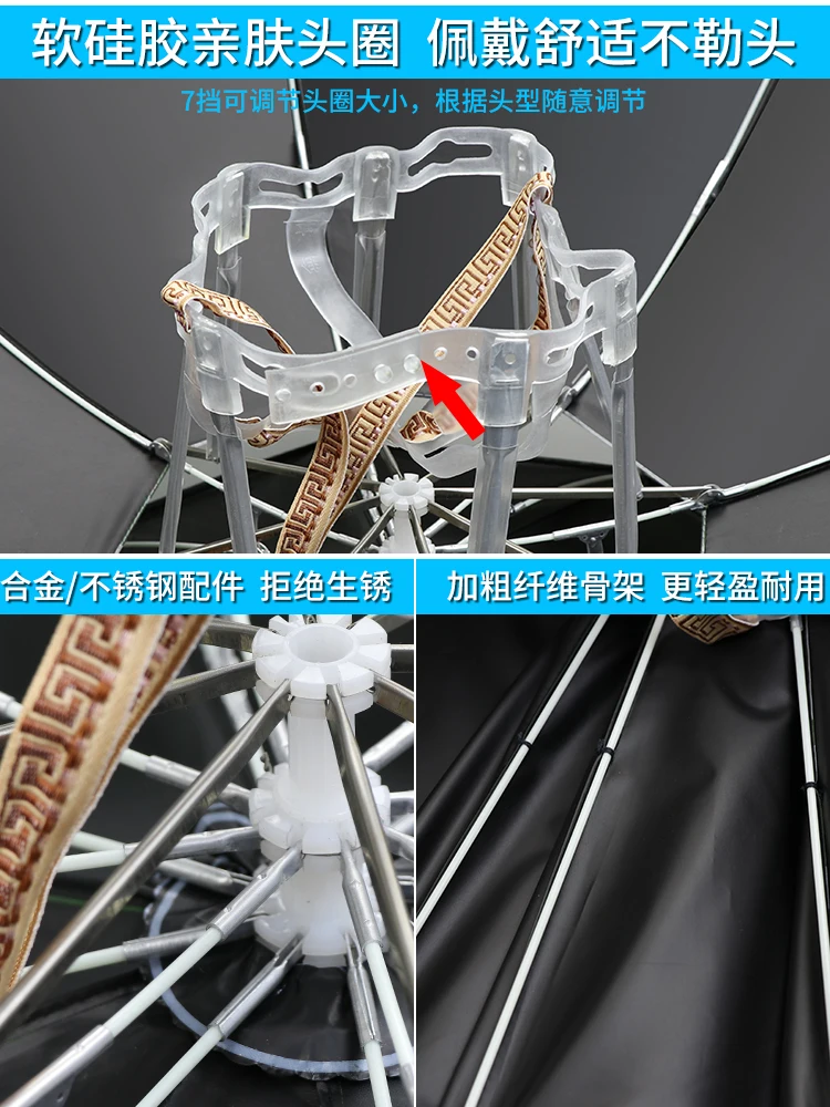 en Ucuz Balıkçı şemsiye şapka şemsiye Kapağı Büyük çift Katmanlı Güneş Koruma Güneşlik Katlanır Açık şemsiye Balıkçılık şemsiye şapka