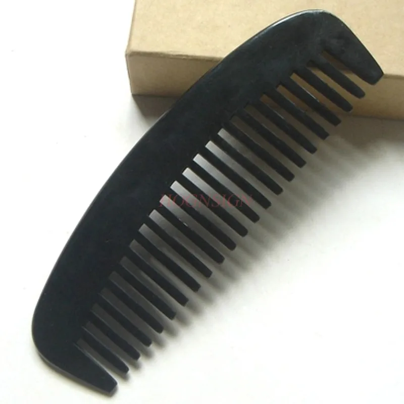 wide tooth comb Authentic Natural Black Buffalo Comb 15cm Shunfa Massage Combs Curly Wide Tooth Hairbrush Hairdressing Supplies