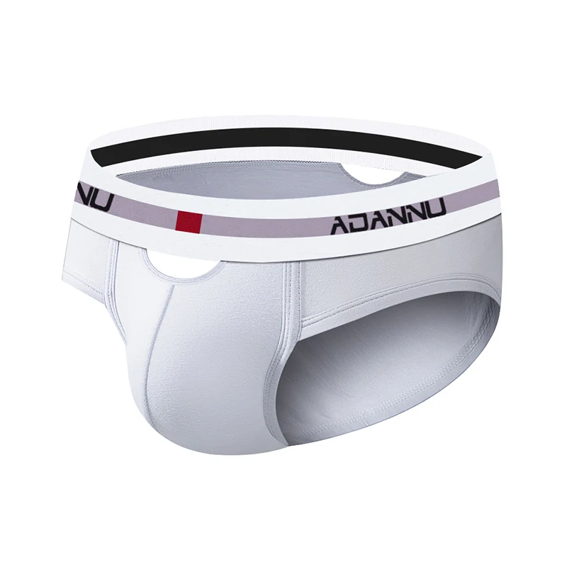 

Трусы-брифы мужские хлопковые с низкой посадкой, пикантное нижнее белье, Трусы-слипы для геев, модное нижнее белье с маленькими отверстиями,...