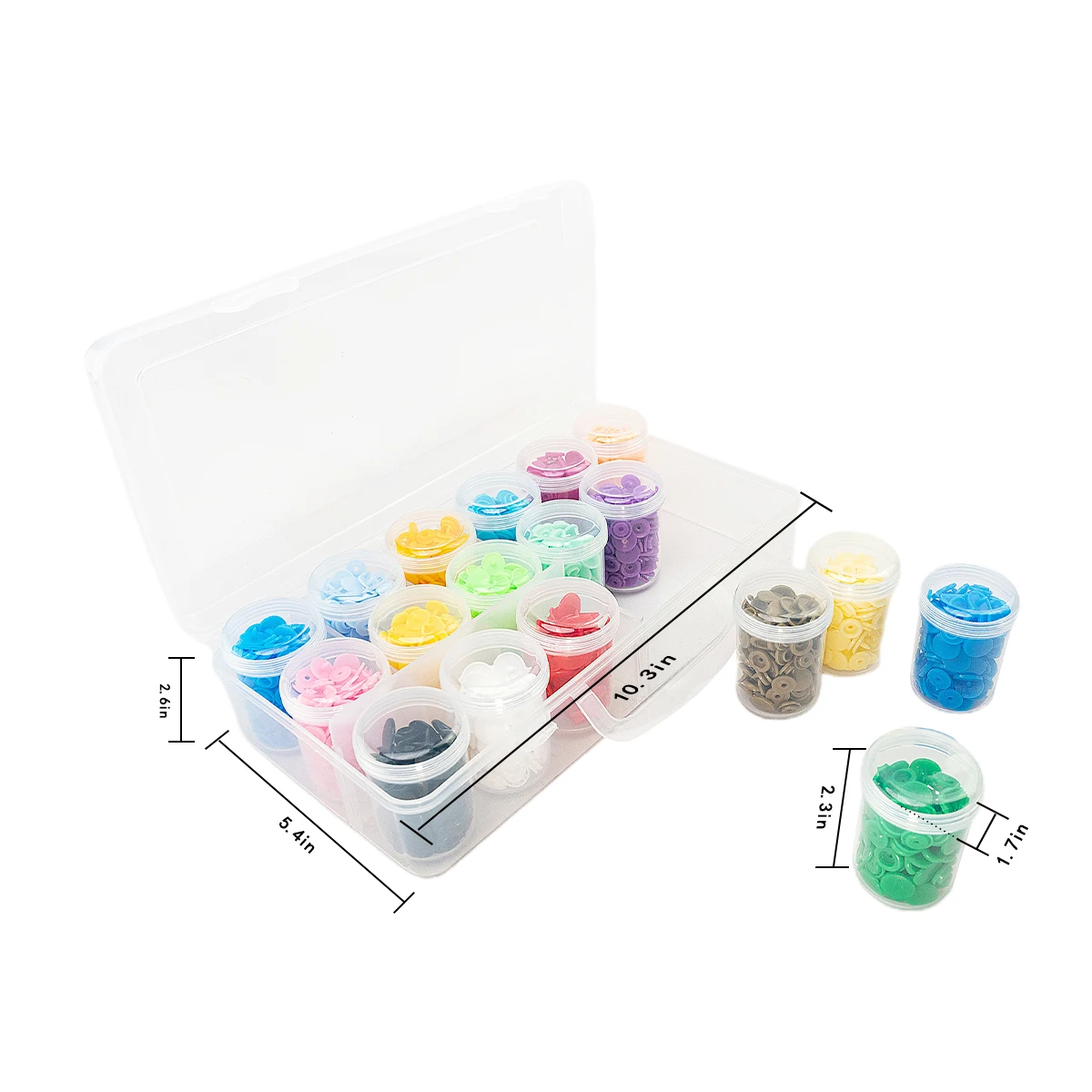 BESTNULE 600 Snap Buttons Set 18 Colors T3 T5 T8 Plastic for Sewing and Crafting with 2 Tweezers 1 Wiping Cloth | Дом и сад