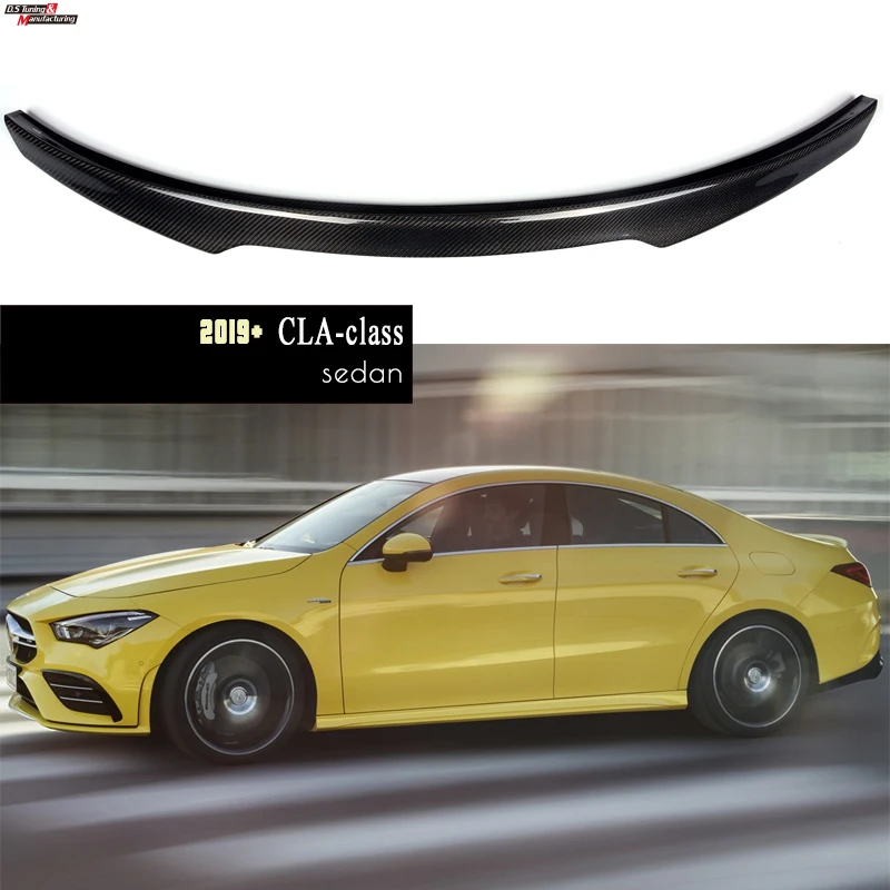 

High-kick Carbon Fiber CF Spoiler for Mercedes CLA-class 4-Door Sedan C118 (2019+) Finished w/ 3 Layer of Clear Coating, UV Cut