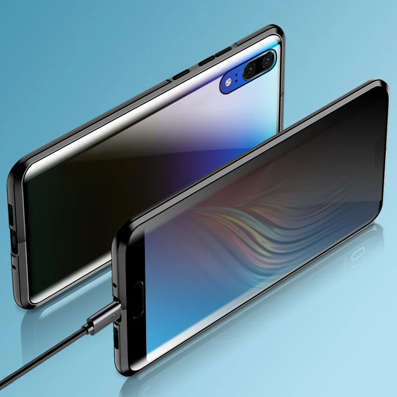 Роскошный Магнитный чехол для huawei P20 P30 Pro Lite с защитой от подзорья переднее и