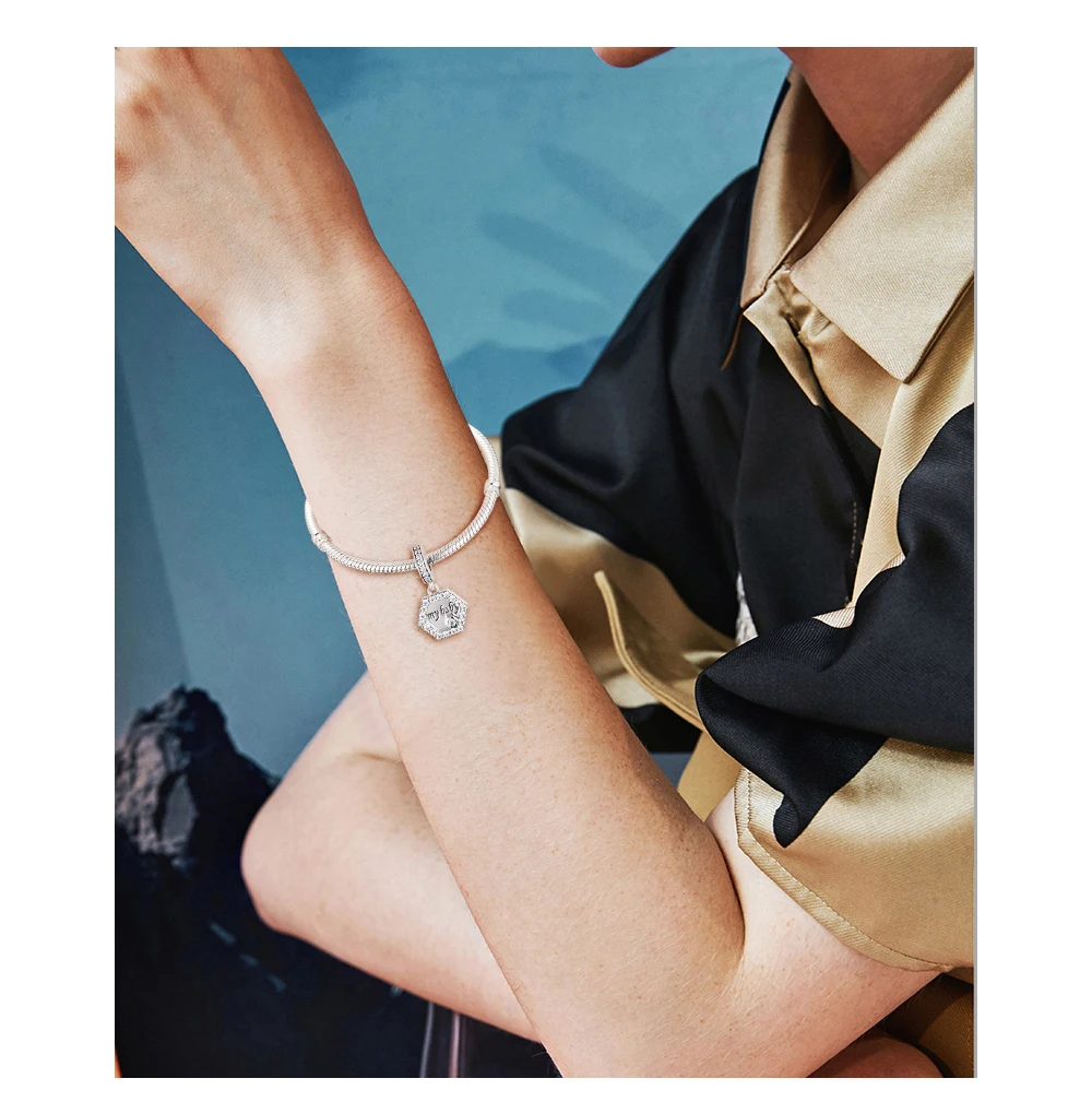 

Fits for Pandora Charms Bracelets Love My Baby Dangle Beads 100% 925 Sterling-Silver-Jewelry Free Shipping