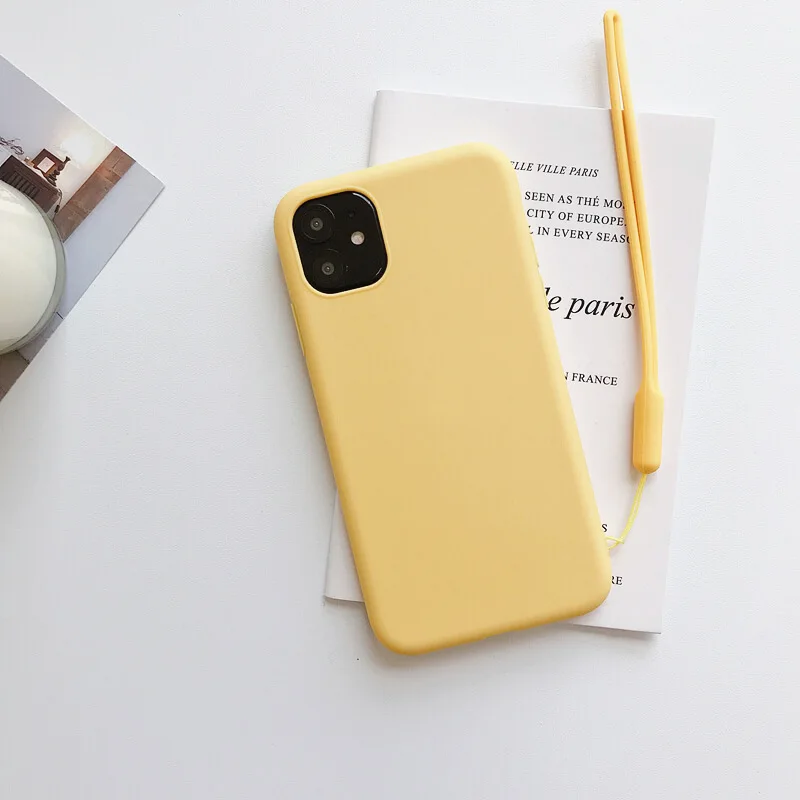 Ручной ремешок чехол для женщин iphone 11 11Pro Max XS X XR конфетный цвет желеобразный 6 6S 7 8