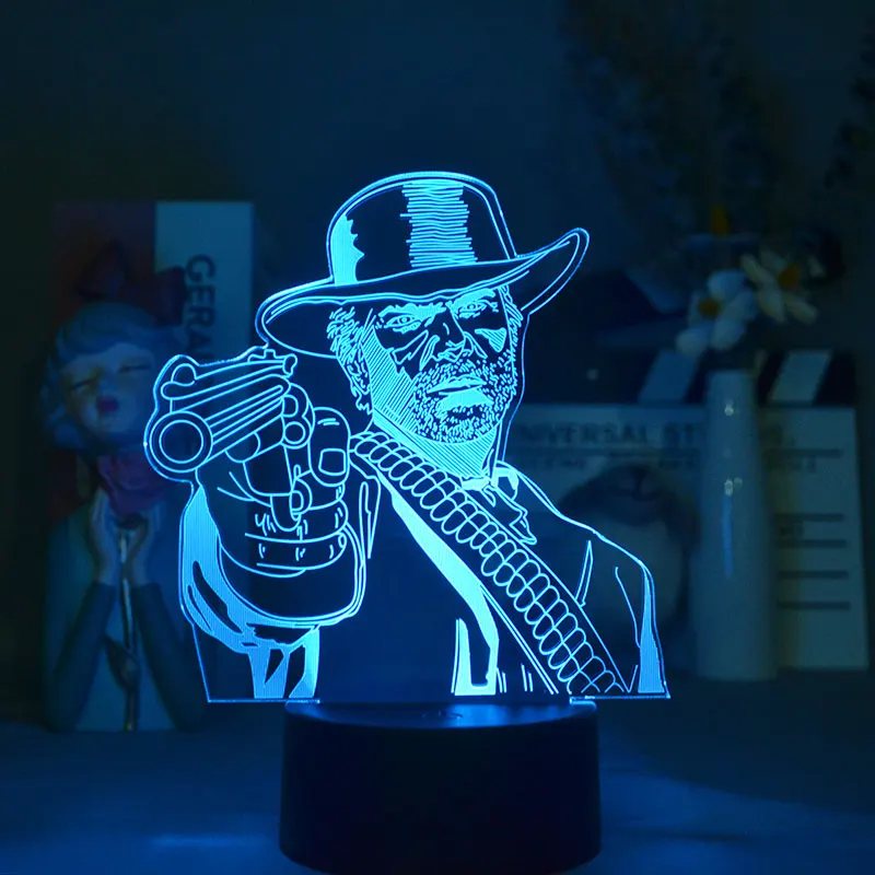 

3D Game A Fistful Of Dollars Led Night Light Room Decoration Teenager Bedroom USB Table Lamp Valentines Day Gift For Boyfriend