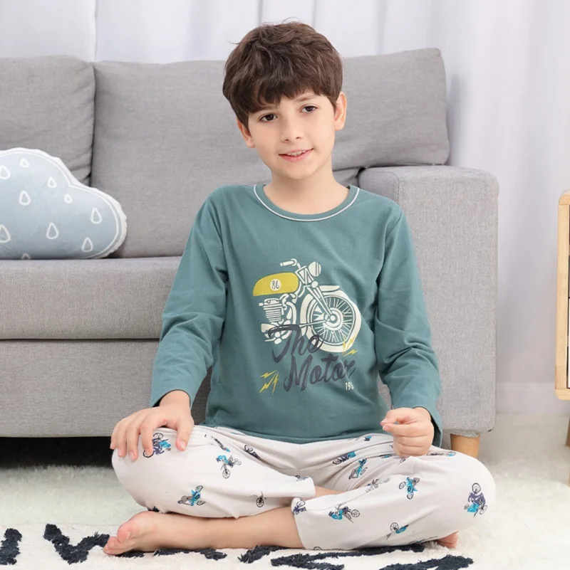 

Winter Teens Cotton Set Long Sleeve Pyjamas Kids Teenage Clothes Children Pajamas Kids Boys Sleepwear Big Boys Night Suit Pajama