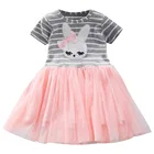 2021 летнее платье на Пасху платье принцессы из тюля в полоску с кроликом и кроликом для маленьких девочек детское платье принцессы