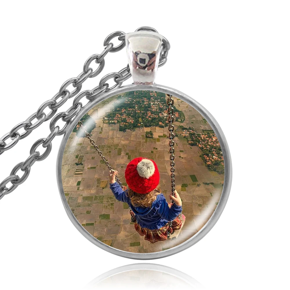 

KARAIRIS Fashion Cabochon Glass Statement Necklace Pendant Photo Picture of Charm Jewelry Women Girls Gifts Vintage Art Ornament