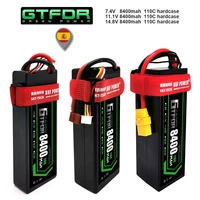 gtfdr lipo battery 2s 3s 4s 7 4v 11 1v 14 8v 8400mah 110c for 18 110 off road car rc truggy buggy