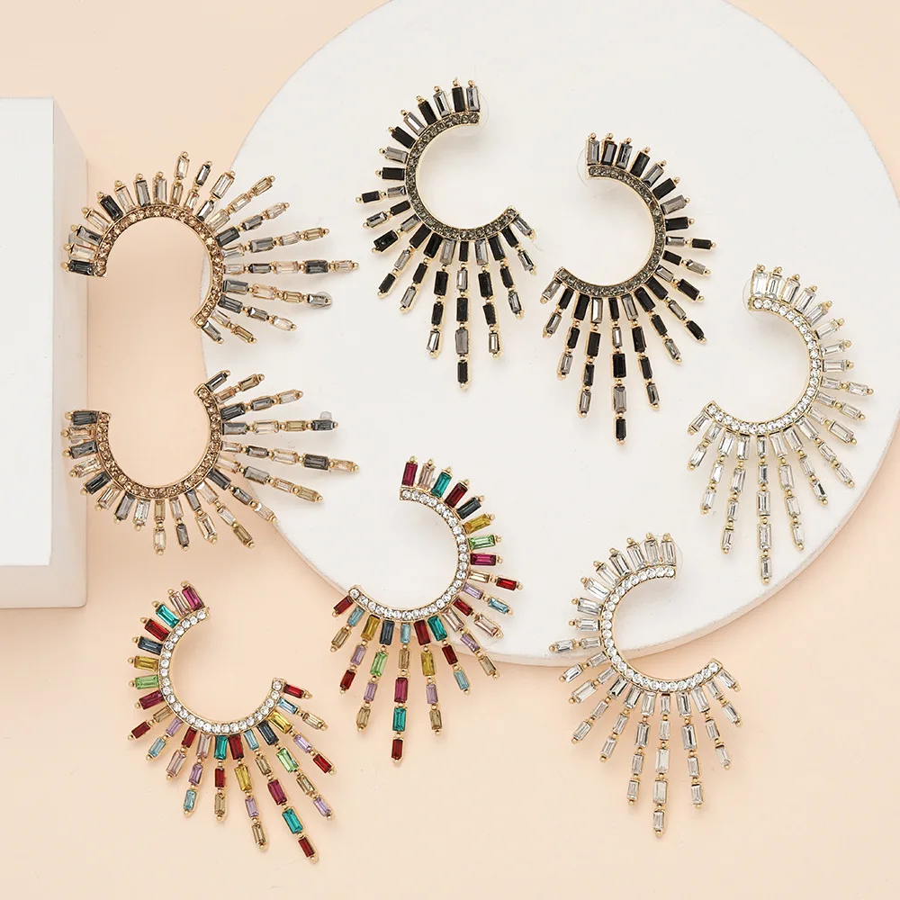 Женские серьги-подвески 4 цвета стразы ювелирное изделие в богемном стиле |