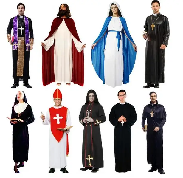 Для женщин для мужчин детей монахини костюм священника взрослых Иисус Дева Мария