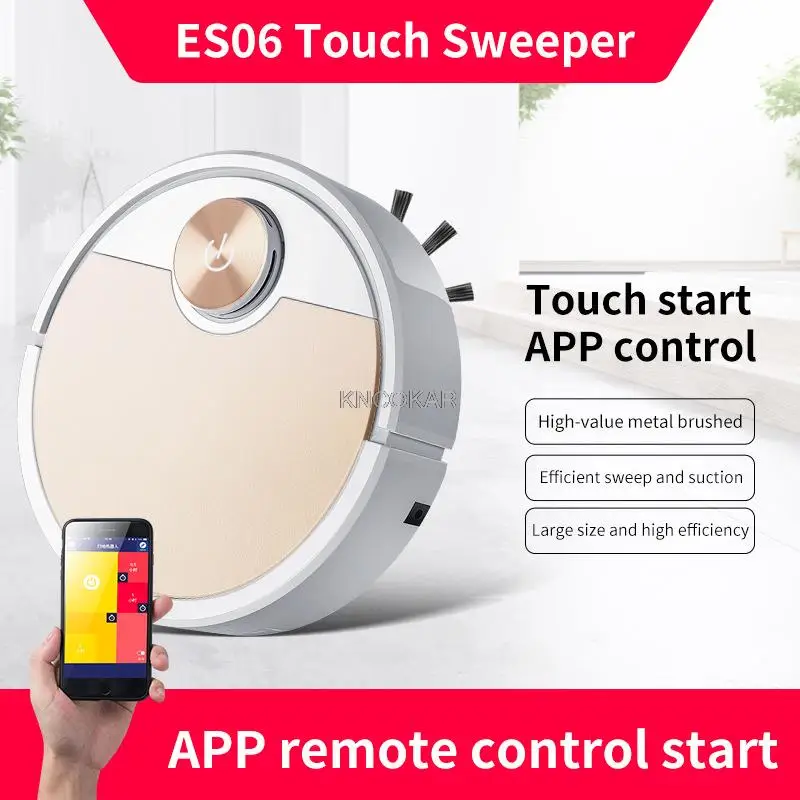 Умный робот-пылесос ES06 для дома с функциями Bluetooth управление через приложение |
